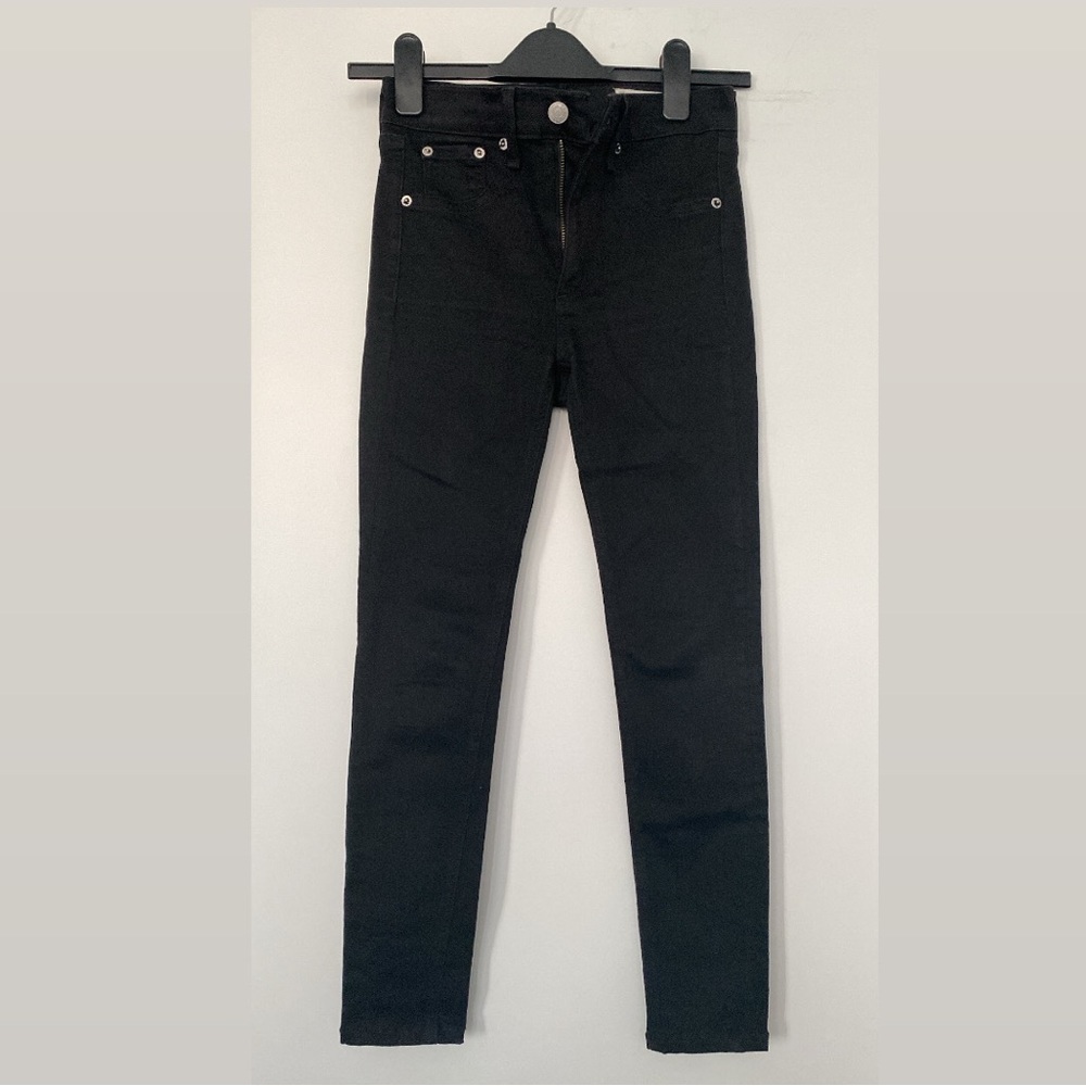 Rag & Bone High Rise Ankle Skinny Black Jeans